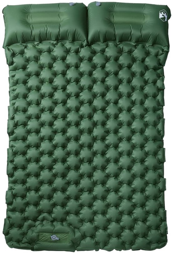 vidaXL - Kampeermatras - met - kussens - zelfopblazend - 2-persoons - groen van Merkloos — afbeelding 5