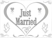 Drapeau de façade Just Married 150 x 100 cm