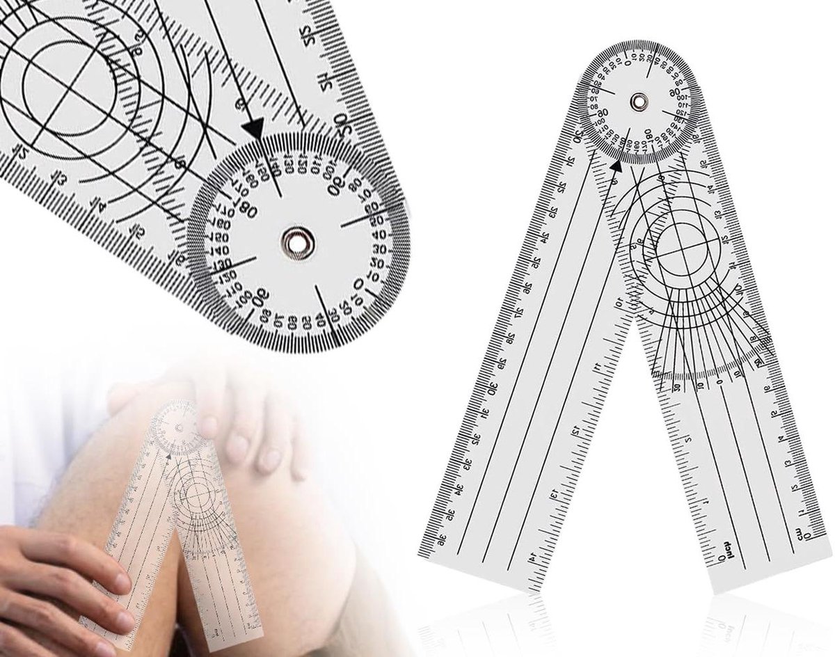 360 graden pvc-goniometer transparant voor fysiotherapie met 360 graden rotatie - 360 cm (14 inch)