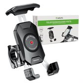 iSetchi Support de téléphone pour vélo avec dégagement Quick et plusieurs caoutchoucs de guidon - Universel - Support de téléphone portable - Pour miroir de scooter Vespa - Rotation à 360 degrés - Également pour moto et scooter