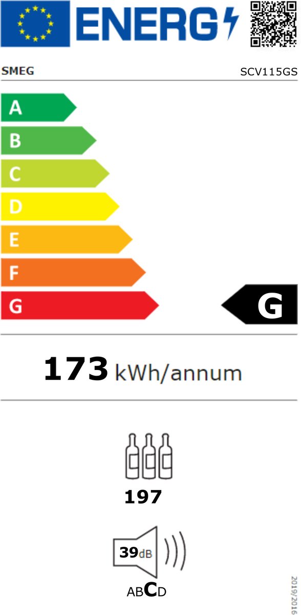 SMEG SCV115GS Wijnklimaatkast Vrijstaand 197 Flessen - afbeelding 2