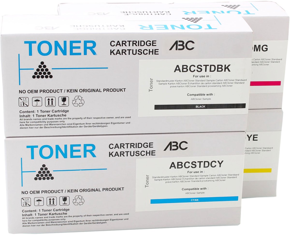 Image of ABC huismerk set 4x toner geschikt voor Canon T09 geschikt voor i-Sensys X C1127 C1127P C1127i C1127iF C 1127P C 1127i XC1127