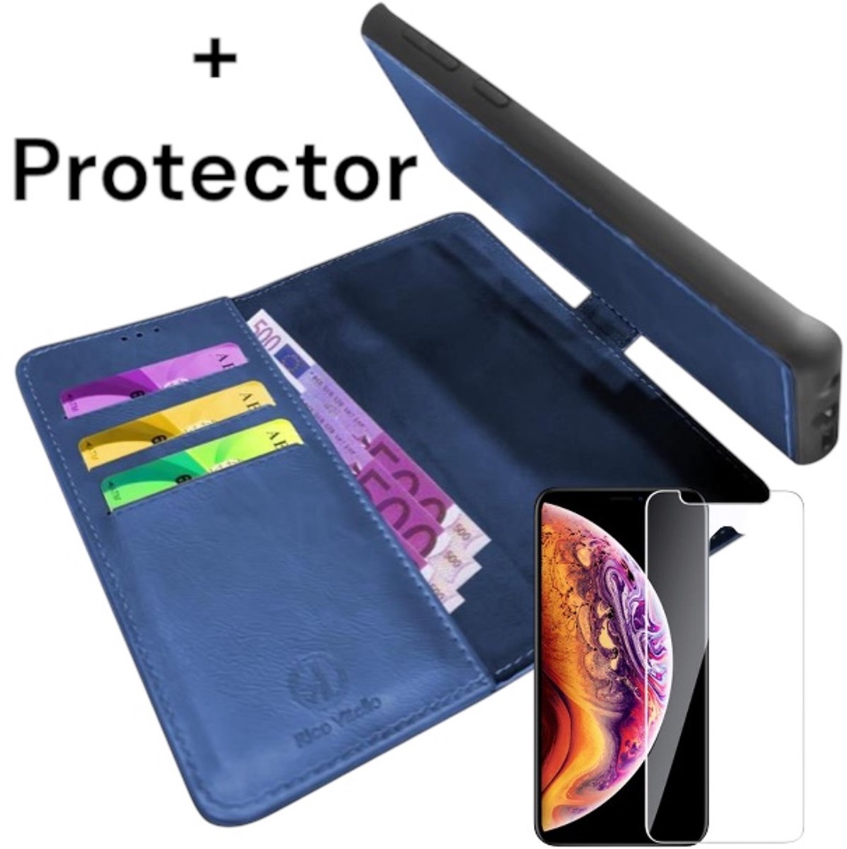 Rico Vitello 2-in-1 magnetische cases Geschikt voor Apple iPhone 11 pro Max/ iphone 11 pro max book case / 11 pro max hoesje kleur Blauw