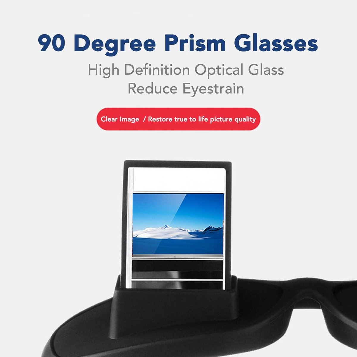 Lunettes Paresseuses à Prisme – Idéales Pour Lire, Regarder La TV Ou Jouer Allongé(e) ! Verres Réfracteurs + Chiffon Offert