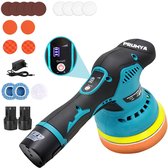 Draadloze Autopolijstmachine 5500 RPM [Variabele Snelheid] - Professionele Set met 2x Accu + Oplader voor Auto Detailing & Lakherstel