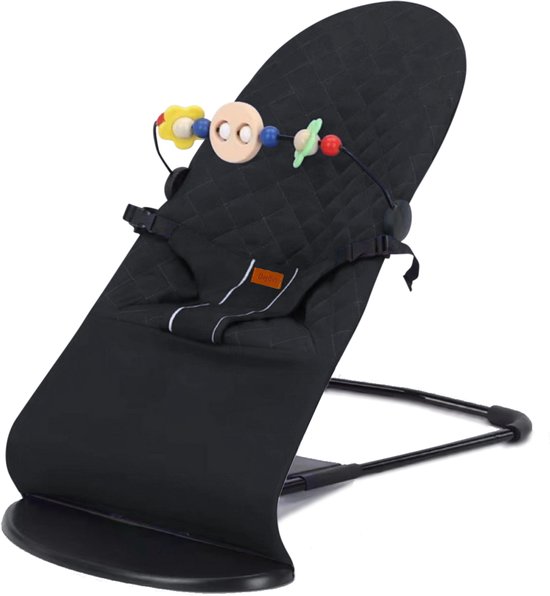 BayBoo Wipstoel Zwart - Baby Bouncer - Makkelijk Meenemen - Swing Stoel