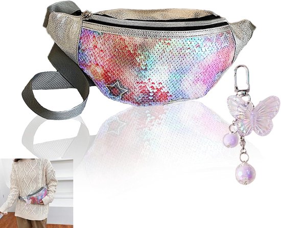 Glitter heuptasje paars holografisch voorvakje
