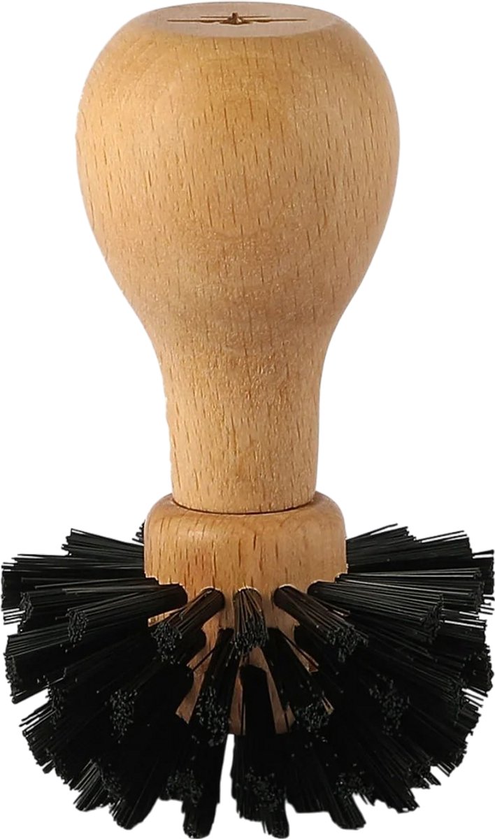 MHW-3BOMBER basket borstel – voor 58 mm filterbakjes, nylon haren en beukenhouten handvat