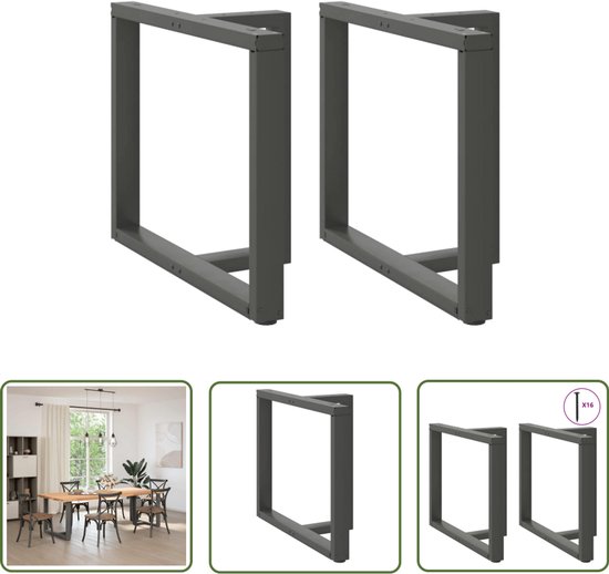 vidaXL Zwarte Tafelpoten - Console Tafel Potten - Console tafelpoten 2 st U- vormig vidaXL Zwarte Tafelpoten - Console Tafel Potten - Console tafelpoten 2 st U- vormig