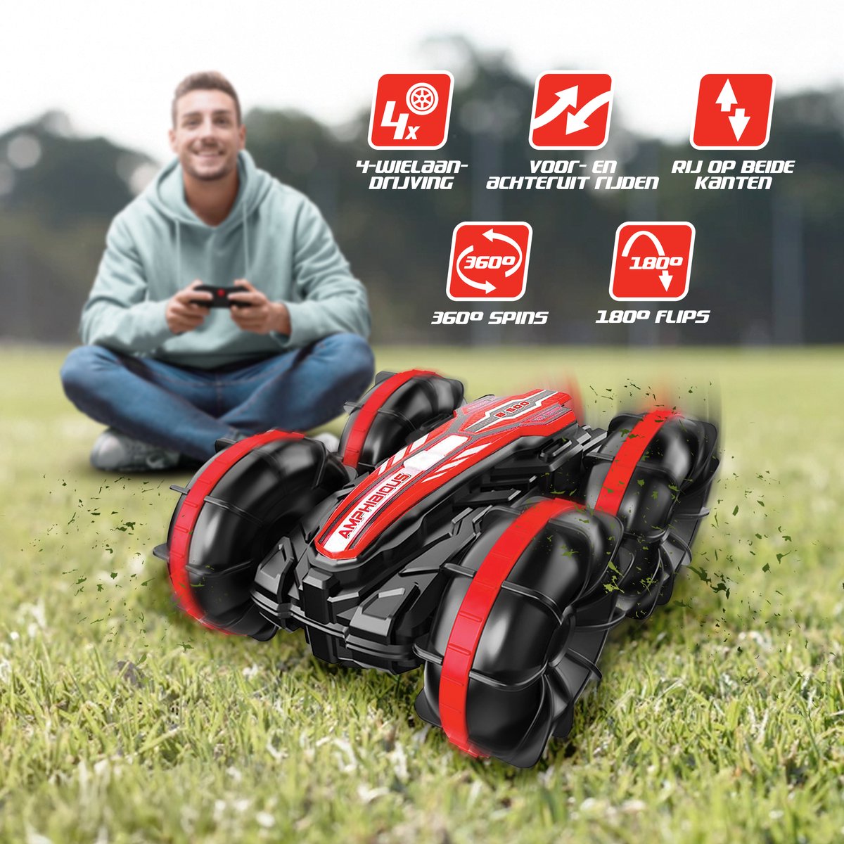 VERTREX RC Bestuurbare Auto - Afstandsbestuurbare Auto - Race Auto Radiografisch - Offroad Afstandbestuurbaar - Waterdicht - Extra Accu — afbeelding 6