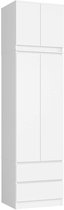 Armoire STAR S60 avec 2 Portes et 2 tiroirs / AKORD Furniture Factory / Wit / 60 x 234 x 51 cm