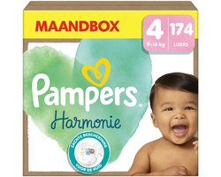 Pampers Harmonie Luiers - Maat 4 (9kg-14kg) - 174 Luiers - Maandbox