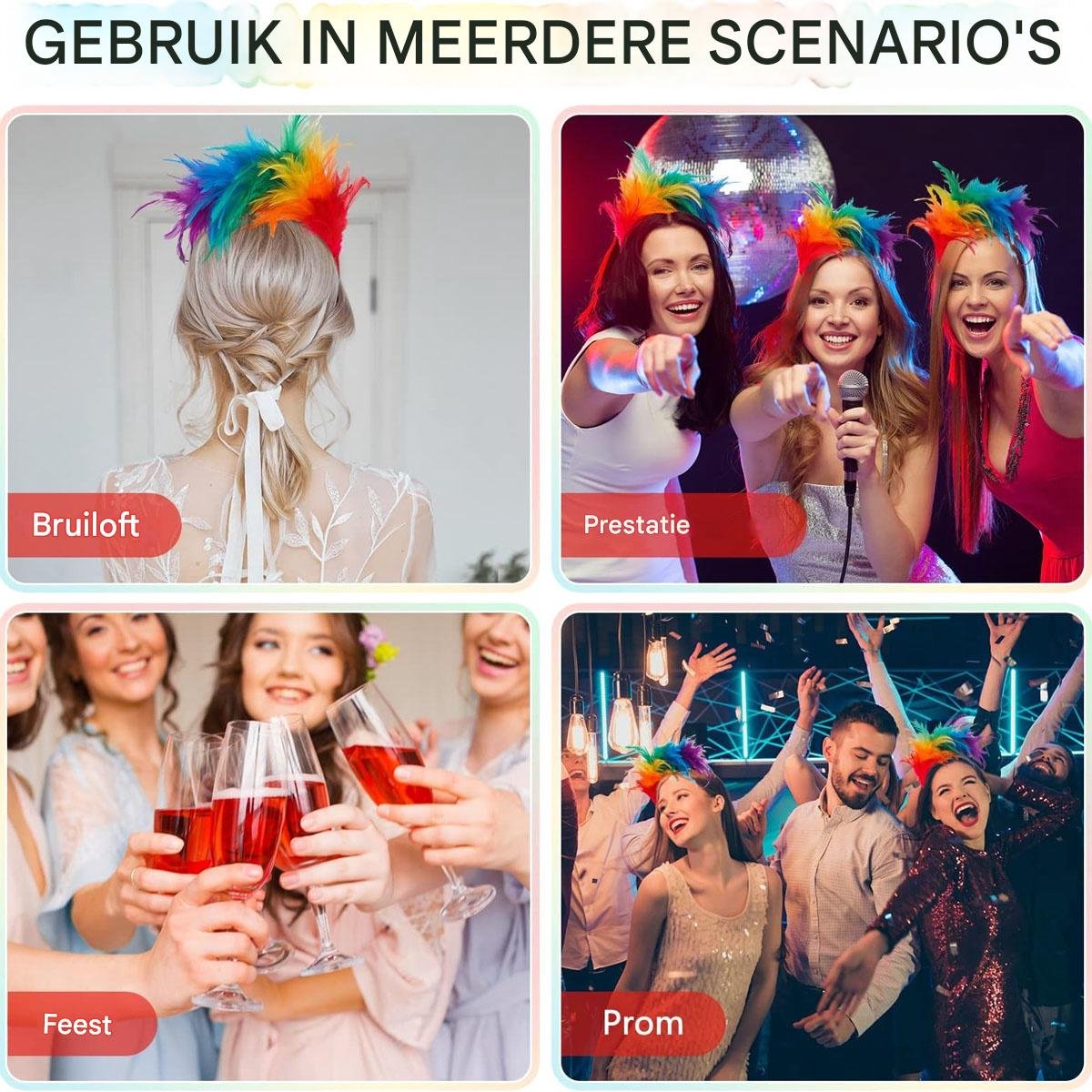 Carnaval/festival hippie flower power hoofdband gekleurde bloemen - Verkleed accessoires - dames | Fun en Feest
