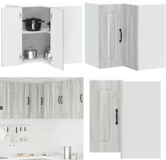 vidaXL Keuken Trolley Artisan Eiken 87.5 x 39 x 84.5 cm Bewerkt hout