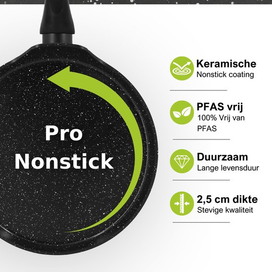 Zwarte Pannenkoekenpan ø 28 cm - Zwart
