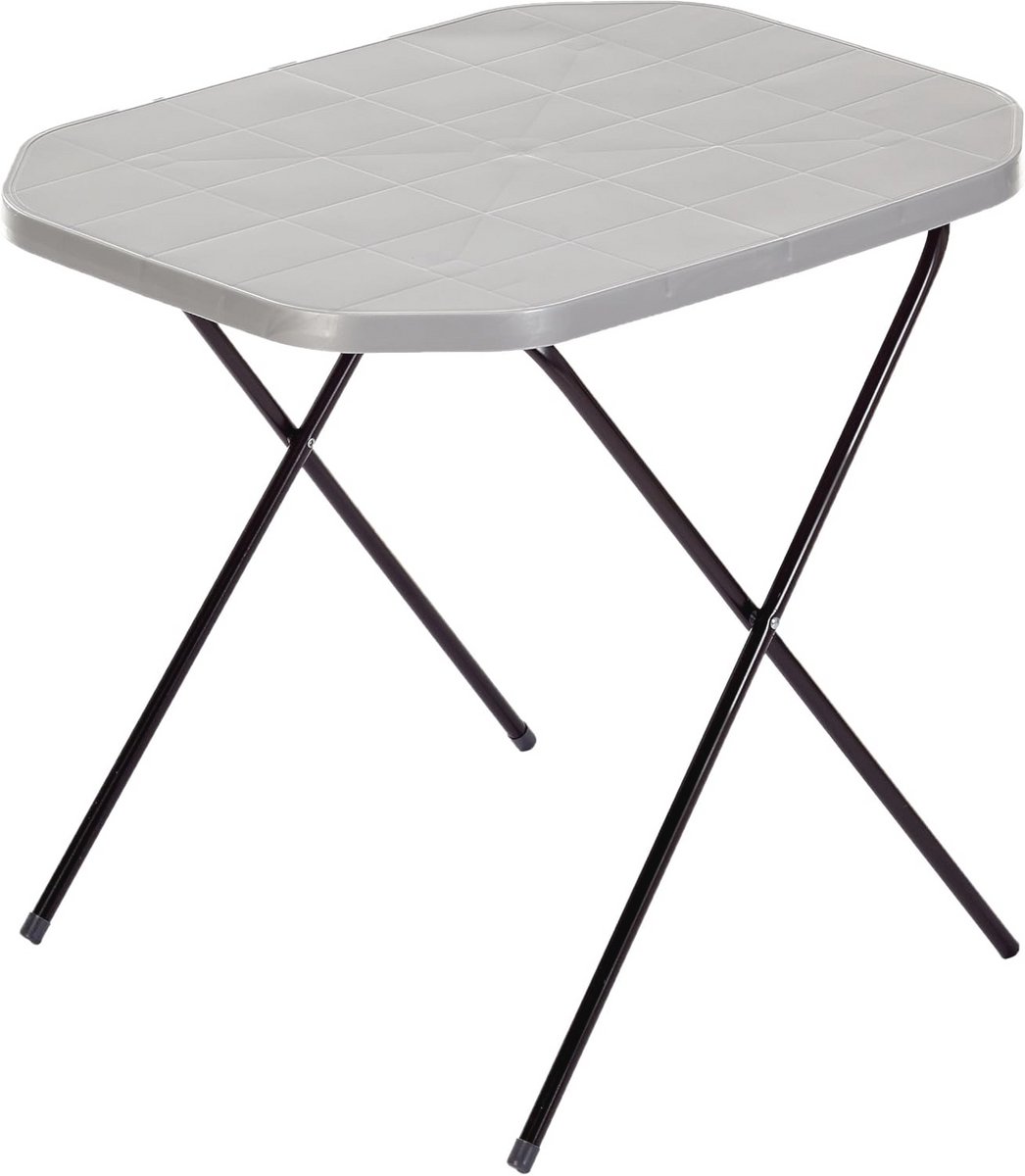 Inklapbare Rechthoekige Tuintafel - 70 x 53 cm - Grijs - Lichtgewicht Outdoor Bijzettafel