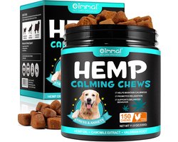 CHANVRE CALMANT À MÂCHER - complément alimentaire et agent anti-stress pour chiens - contient de l'huile de chanvre et de la valériane contre l'agitation, les nerfs, le stress et l'anxiété - sans THC - 150 pièces