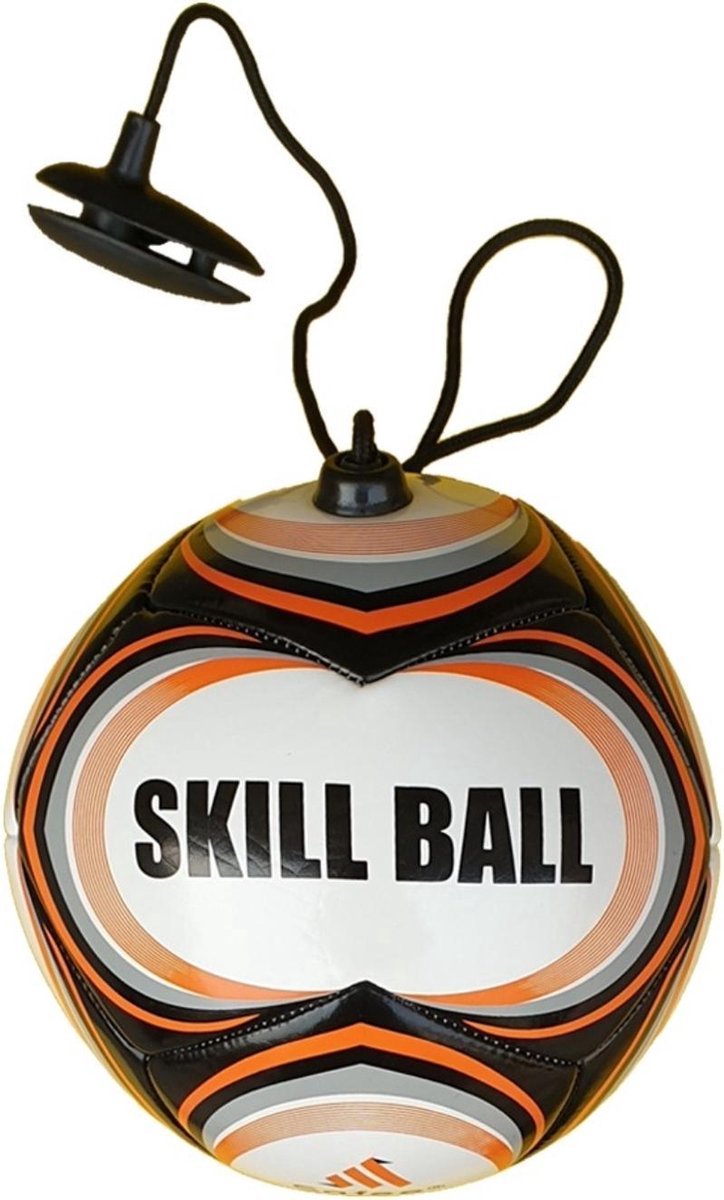 Voetbaltrainer Techniekbal - Maat 2 Mini Voetbal met Touw - Skillball voor Balcontrole & Voetbaltechniek - Lederen Jeugdvoetbal - Trainingsbal voor Kinderen, Beginners & Gevorderden - Indoor & Outdoor - Sterk & Duurzaam - Oranje