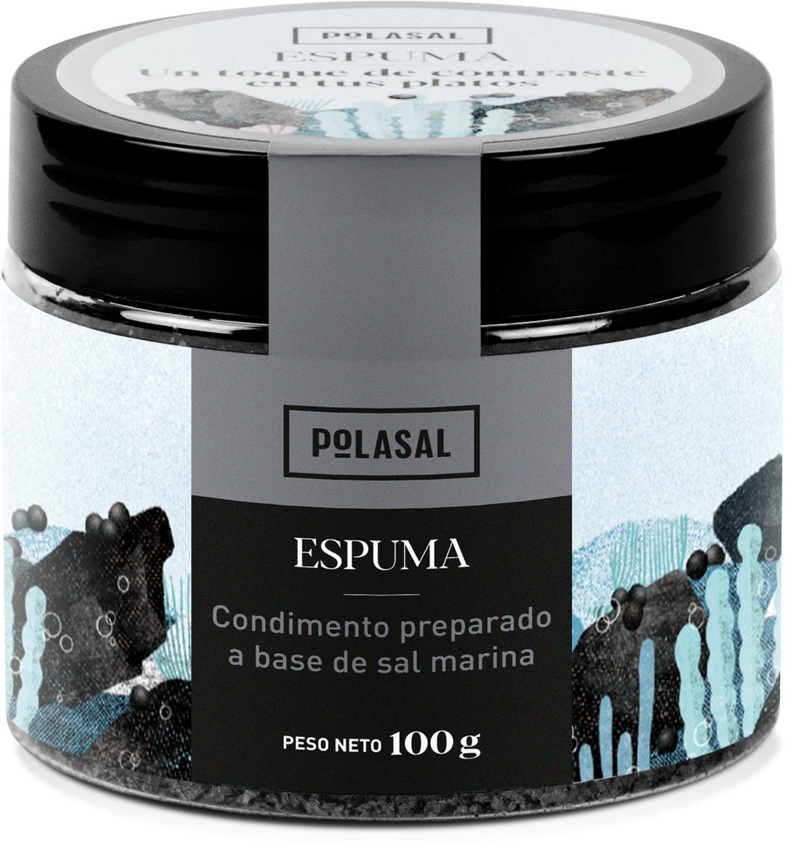 Polasal Zwart Zeezout Schuim – Gourmet Zout uit Spanje – Mediterraans – 100 g