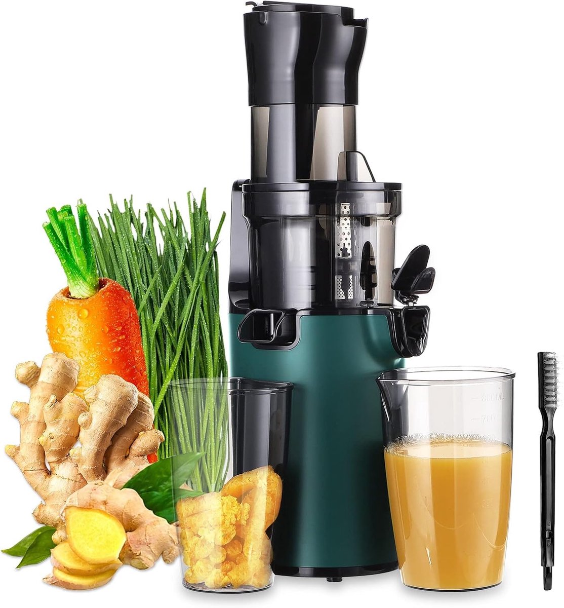 Slow Juicer met Hoge Sapopbrengst - Compacte Koude Pers voor Fruit en Groenten