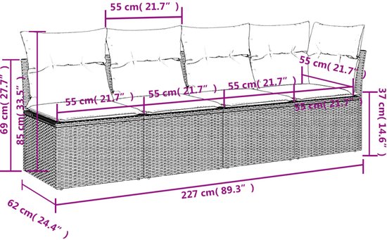 vidaXL-11-delige-Loungeset-met-kussens-poly-rattan-grijs
