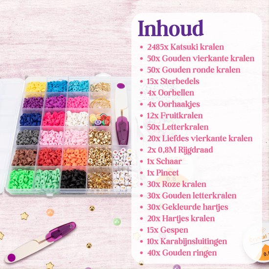 Vaive Katsuki Kralen Deluxe Starter Kit - 2485-delige Sieraden Maken Set - Knutselen Meisjes - Voor Kinderen - Knutselkoffer - Armband Maken - Oorbellen maken