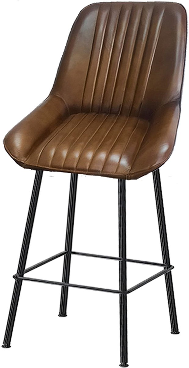 by Mooss - Barstoel - Barkruk - Tess - Oker- Leer - Kuip - Set van 2
