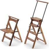 Carrello Da Servizio Arredamenti Italia, Modello Zordan, Legno Massello Bianco/ciliegio, 3 Ripiani, 49x41x88 Cm, Made In Italy
