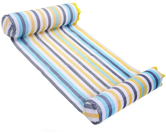 J.E 4-in-1 Opblaasbare Waterhangmat Geel – Hangmat, Stoel & Lounger – Comfortabel Draagbaar – Tot 200 kg