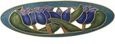 Behave® Broche tulpen groen blauw paars emaille 7,5 cm