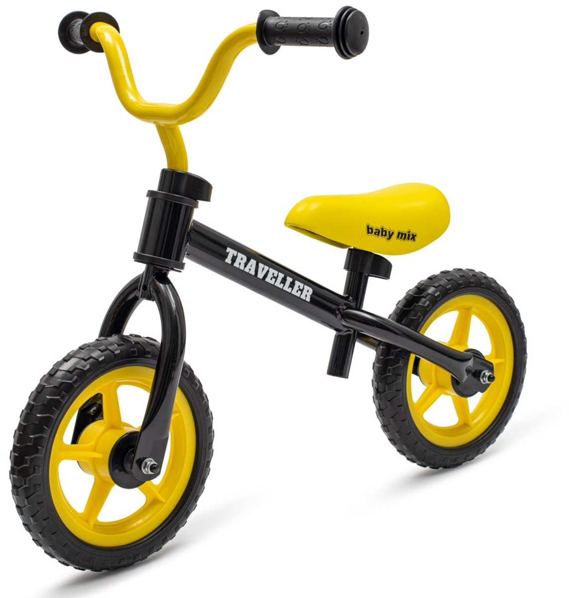 Baby Mix - Loopfiets - Kinderloopfiets zwart staal 30 cm wielen - peuterfiets - balansfiets - loopfiets - kinderfiets - eerste fiets