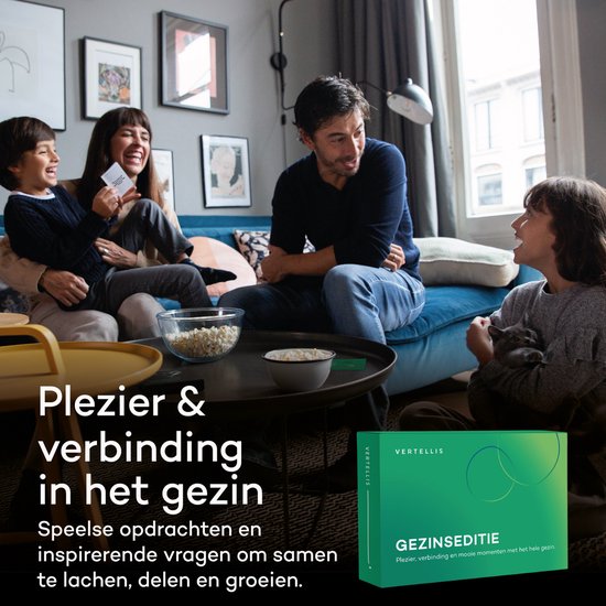 Gezinseditie vragenkaartspel - Vertellis - plezier, verbinding en mooie momenten met je gezin