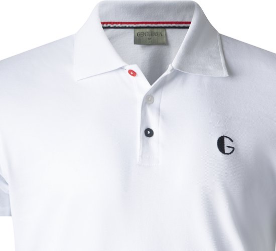 Gentlemen - Polo piqué de luxe pour homme - manches courtes - blanc - taille M