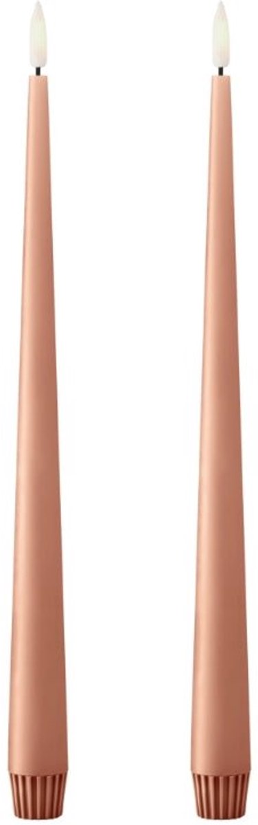 Ester & Erik - Taperkaars 30cm Rosy Caramel LED (set van 2) - Kaarsen