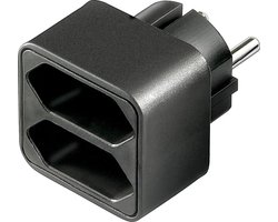 Doorvoerstekker - 2 contacten - zwart