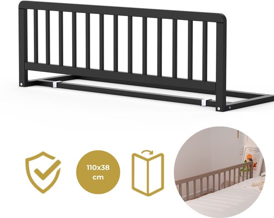 Barrière de sécurité en bois Geuther - Lissi - 110 x 38 cm - Zwart