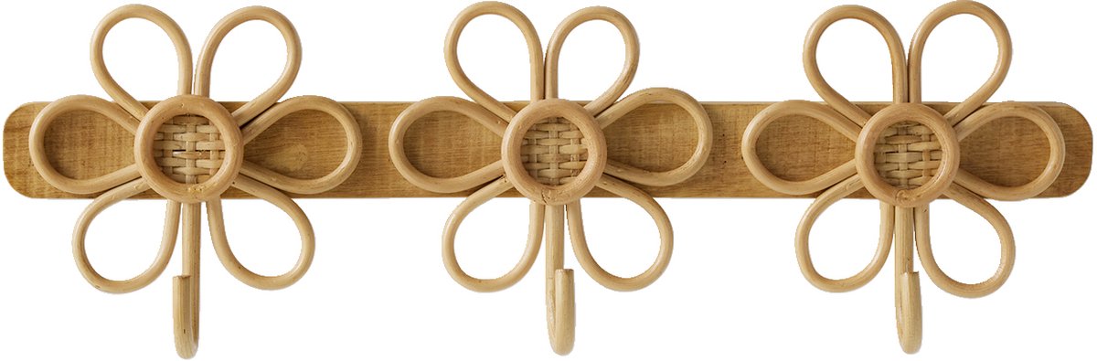 vertbaudet Rotan kapstokhaak 3 bloemen hout