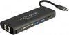 Premium USB-C naar HDMI, 2x USB-A, USB-C PD, RJ45 en SD/MMC adapter met DP Alt Mode (4K 30 Hz) / zwart - 0,15 meter