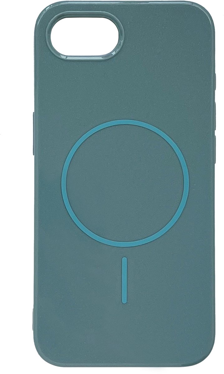 Casemania Hoesje Geschikt voor Apple iPhone 16e - Laurel Green - Glitter Siliconen Back Cover - Geschikt voor MagSafe