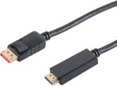 S-Impuls DisplayPort 1.4 naar HDMI 2.0 kabel (4K 60 Hz + HDR) / zwart - 5 meter