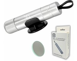 MCI® - Veiligheidshamer - Noodhamer- Auto Hamer - 2 in 1 Safety Hammer & Gordelsnijder - Inclusief Testglas & Zelfklevende Houder - Zilver