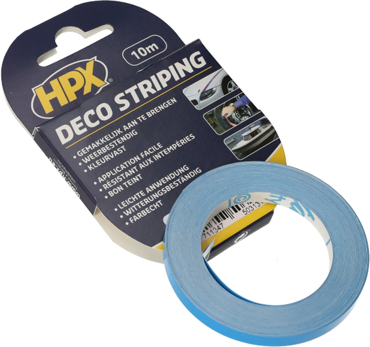 Liseré de jante HPX LB03AC bleu clair largeur 6mm rouleau 10m pour auto moto scooter et quad Neuf
