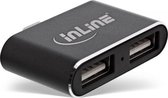 InLine USB-C hub met 2 USB-A poorten - busgevoed - USB2.0 / zwart