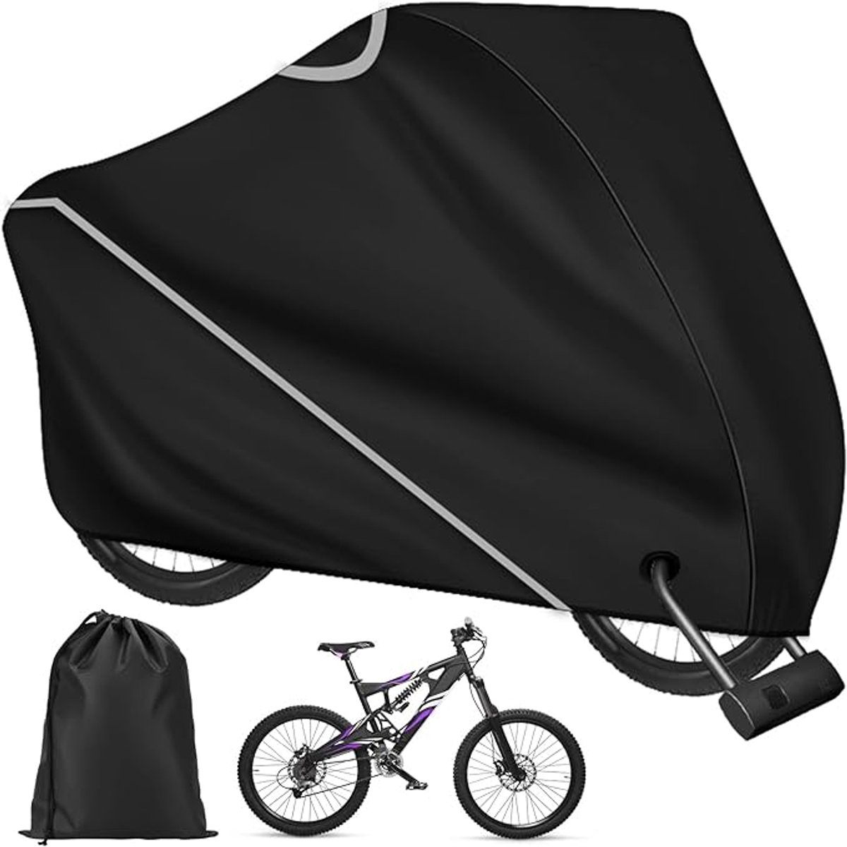 S&Dshopline® Fietshoes, waterdicht, 210D, hoogwaardige kwaliteit, Oxford-weefsel, regenbescherming voor alle weersomstandigheden, met tas (200 x 110 x 90 cm)