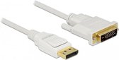 Premium DisplayPort naar DVI kabel - DP 1.2a (4K 30Hz) / wit - 2 meter