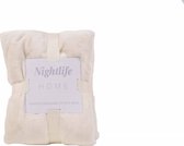 Nightlife Home Plaid Fleece 150x200cm - Lycra/elastaan - Crème