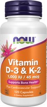 Now Foods - Vitamine D3 & K2 - 120 capsules