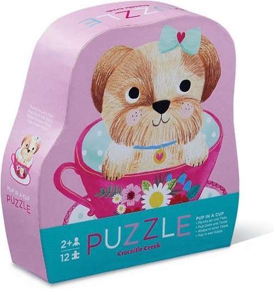 Crocodile Creek 12 pc Mini Puzzle - Pup in a Cup | Games