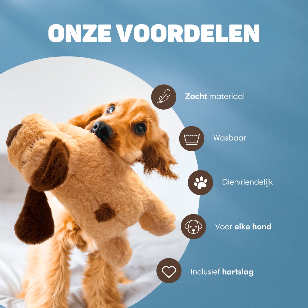 Vulpes Goods® Pets - Knuffel Hond met Hartslag – Puppyknuffel thumbnail 3