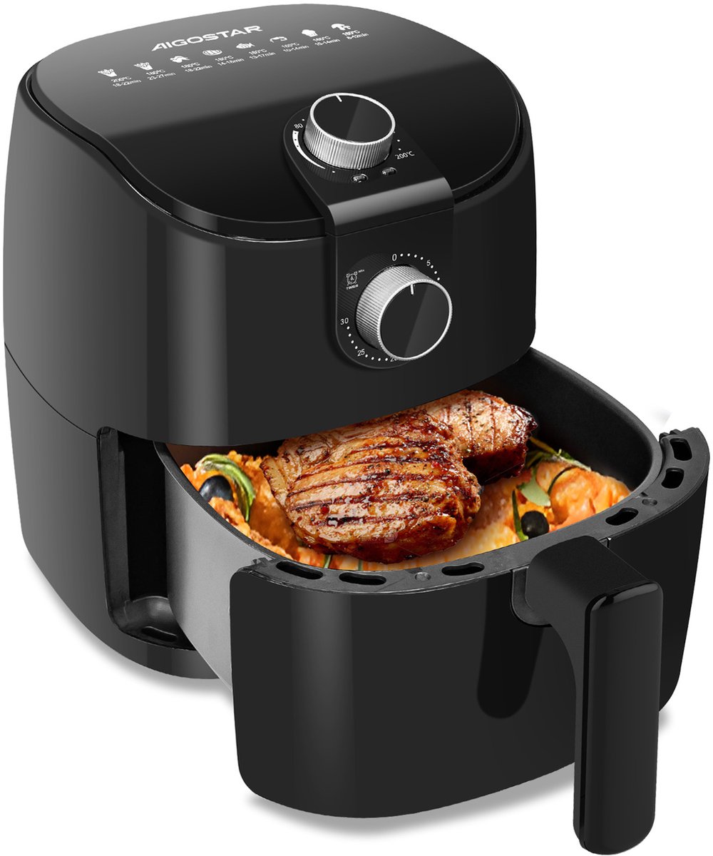 Aigostar Airfryer - Heteluchtfriteuse 4 liter - 1500W Zwart - Aigostar - €38,99